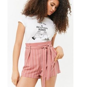 Pink Paper-Bag Shorts with Bow from Forever 21💗